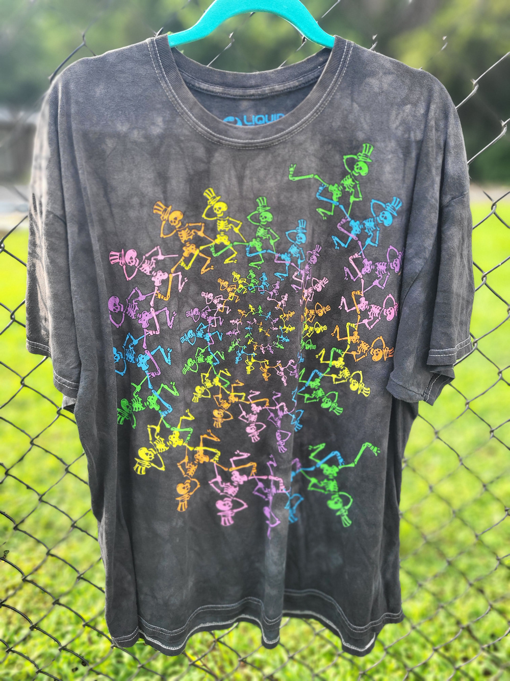 Liquid Blue Grateful Dead Dancing Skeletons Tee - oversized